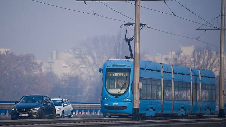 Tram on renovated Jadranski most