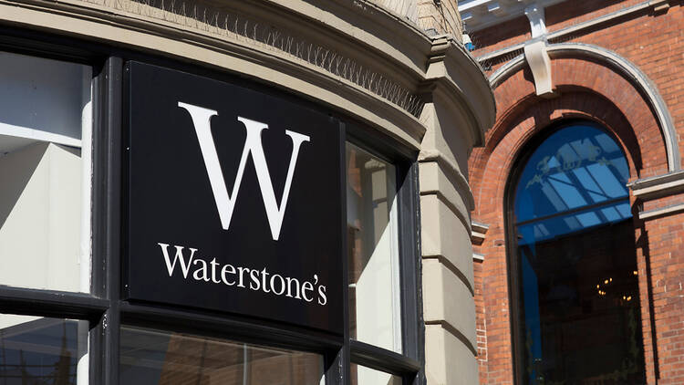 Waterstones shop and logo in Lincolnshire