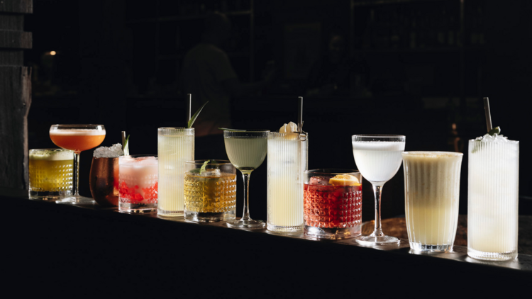 A line-up of cocktails at Kasippu