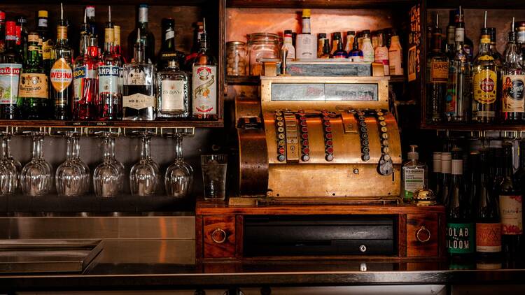 Retro bar with pinball machine