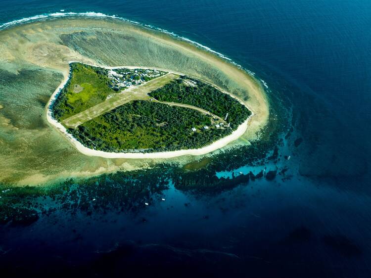 An aerial image of Lady Elliot Island