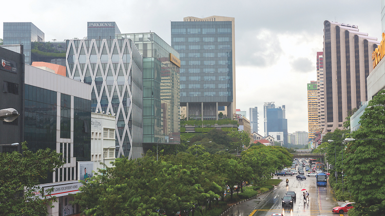 Heavy rain in Singapore