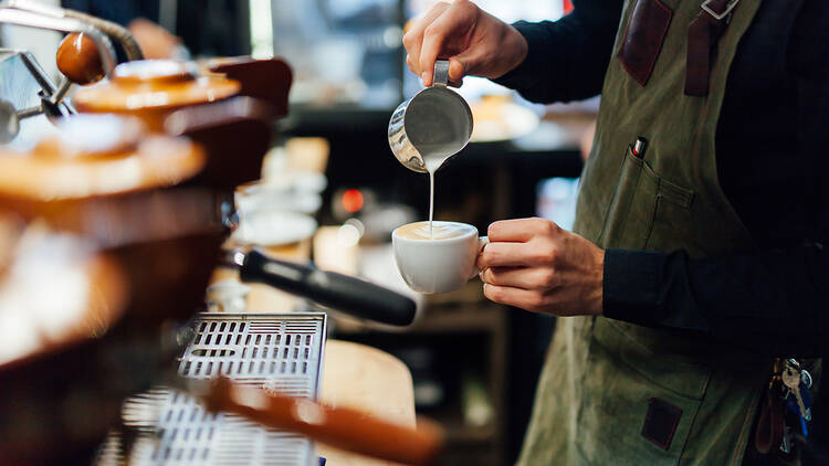 Barista making cappuccino