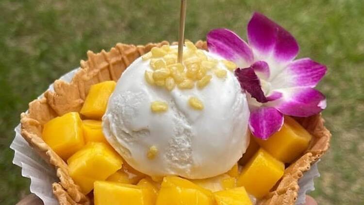 Munch on a legendary Thai dessert at Celin Mango Sticky Rice Ice Cream