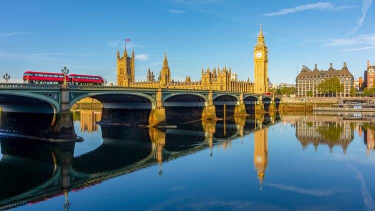 The River Thames in London with the Houses of Parliament and Big Ben