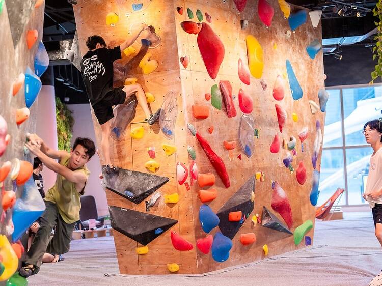 Scale some heights at a bouldering gym