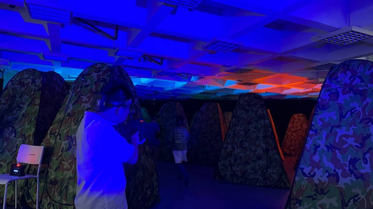 Battle it out with a game of laser tag at Lasertech-X