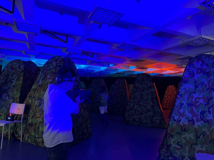 Battle it out with a game of laser tag at Lasertech-X