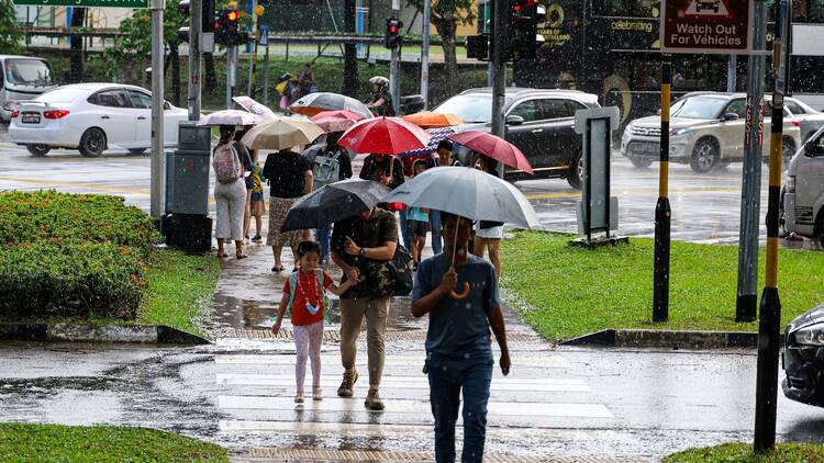 Rainy weather monsoon season in Singapore January 2025