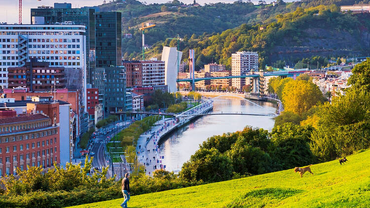 Bilbao, Biscay, Basque Country, Spain. 10-16-2016. Etxebarria park, in the background the Nervion river,