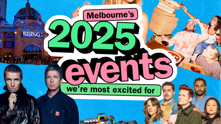 A collage of various people related to Melbourne events happening in 2025. 