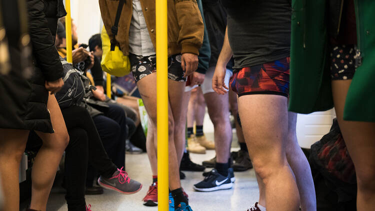 no trousers day, londres, metro