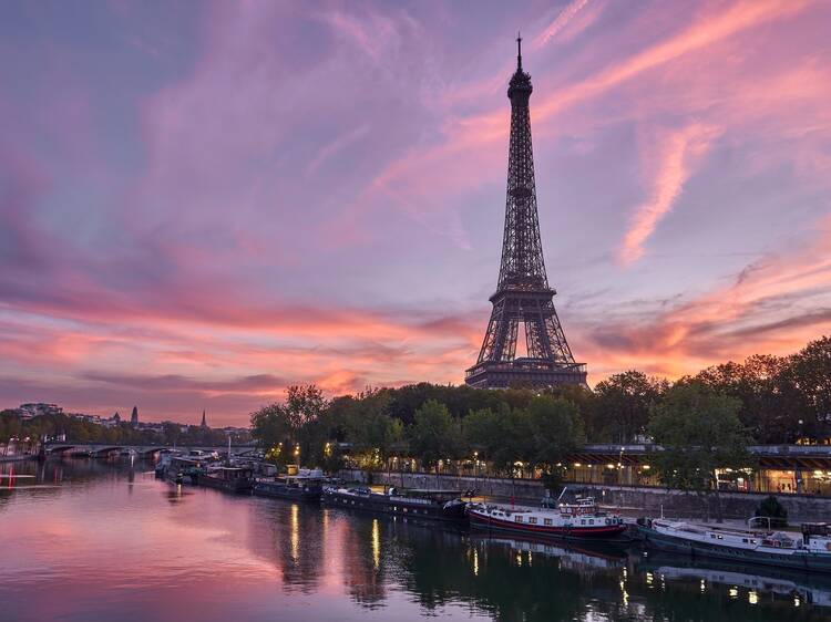 Eiffel Tower at sunset