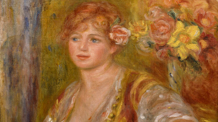 Blonde Girl with a Rose by Pierre-Auguste Renoir