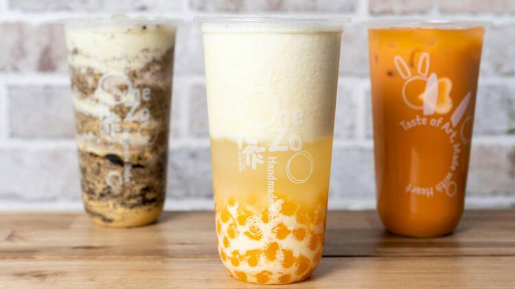 Probar su pastelería y el bubble tea