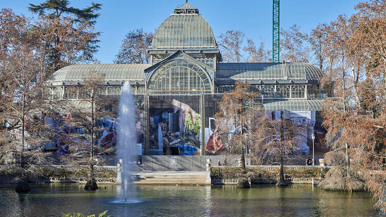 Intervención  Miguel Ángel Tornero en el Palacio de Cristal. Museo Reina Sofía