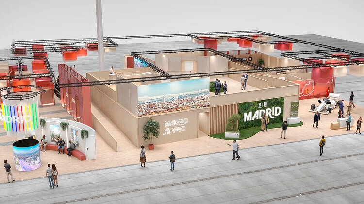 Imagen del diseño del stand de Madrid en Fitur 2025. Foto: Ayuntamiento de Madrid