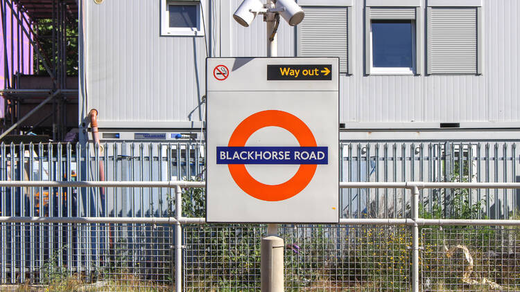 Blackhorse Road Underground Station sign