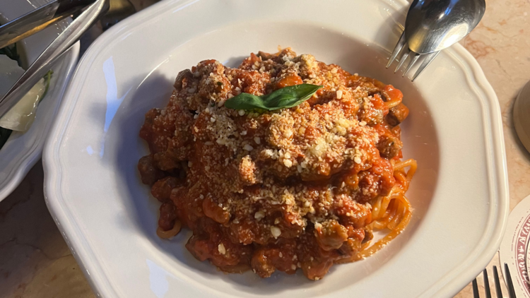 Pasta with meatballs at Postino Osteria