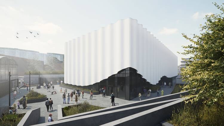 Render image of immersive Battersea exhibition space