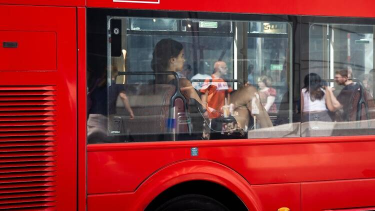 London bus with passenger