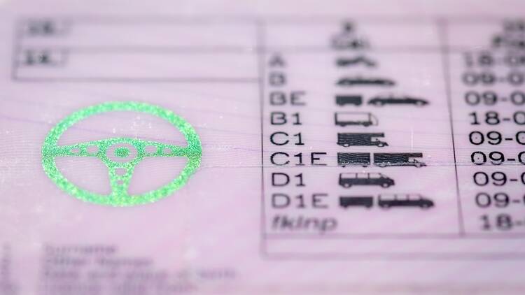 British driving licence up close