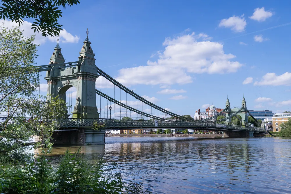 Hammersmith Bridge in London, UK