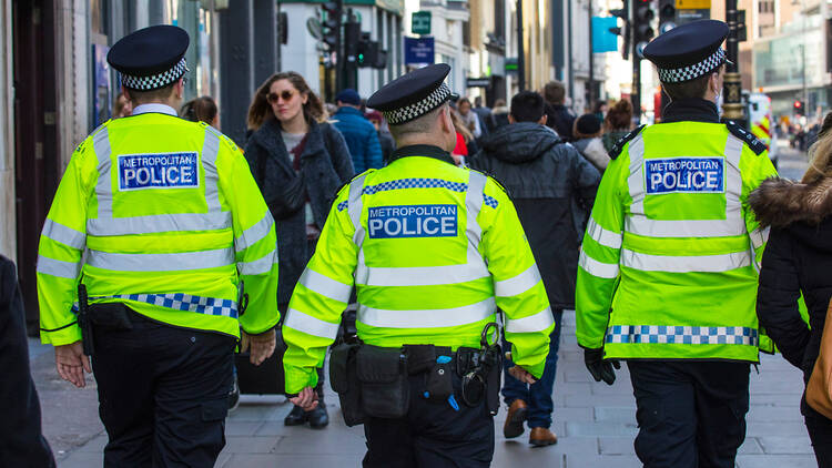 Metropolitan police officers in London