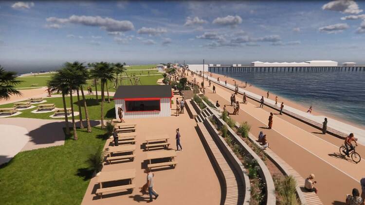 Artist's impression of the Paignton and Preston Promenade coastal flood protection scheme