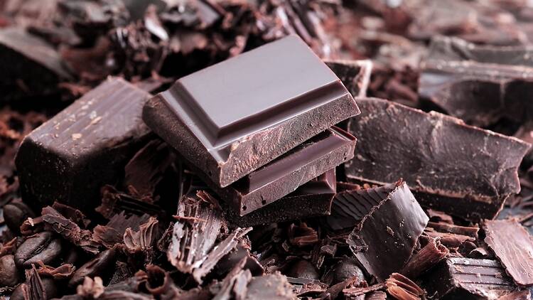 Close-up image of dark chocolate