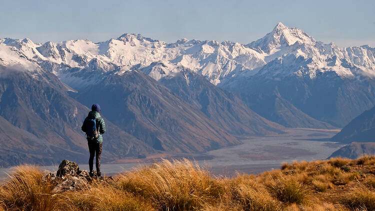 A hiker in New Zealand