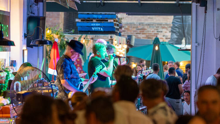 A band at Bucketty's Brewing Co