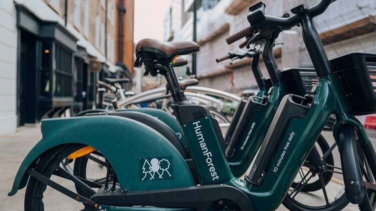 Forest e-bike close-up in a London street 