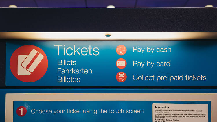 Ticket machine in London, UK