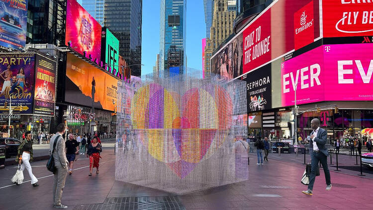 "Love Ever After" sculpture in Times Square