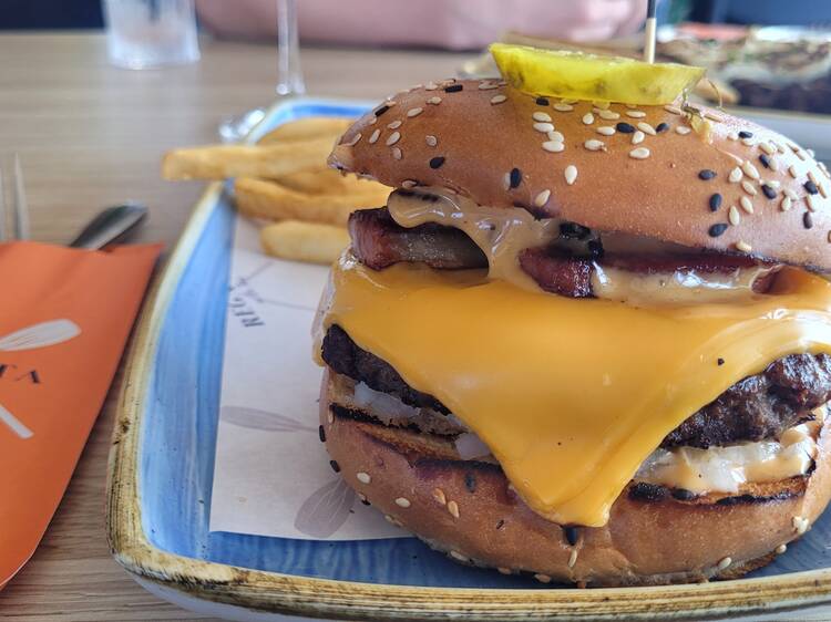 Cheese & Bacon Burger at Regatta Club