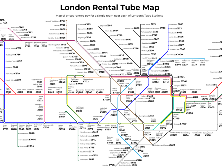 Mapped: how much it costs to rent at every London tube station in 2025