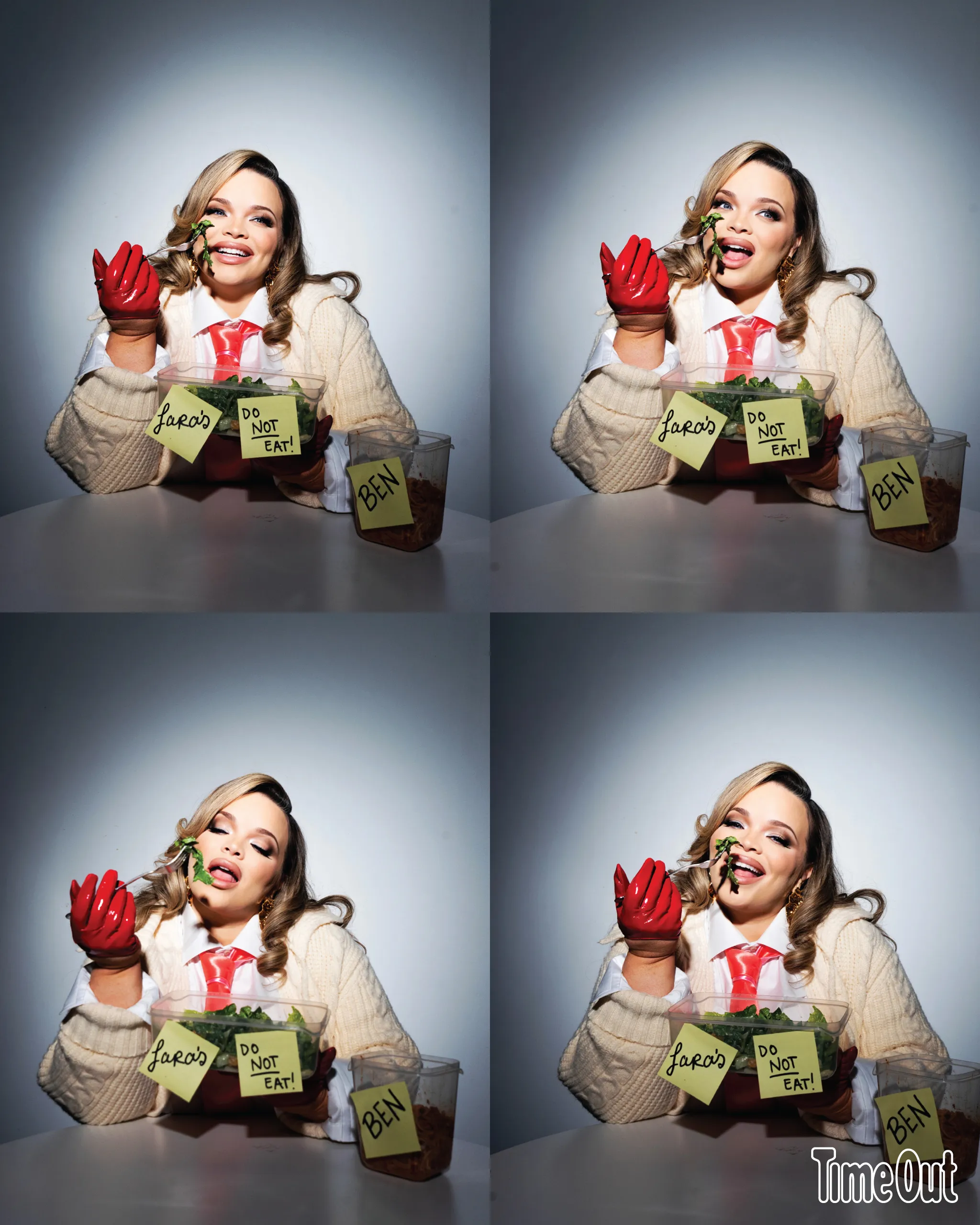 Trisha Paytas eating salad