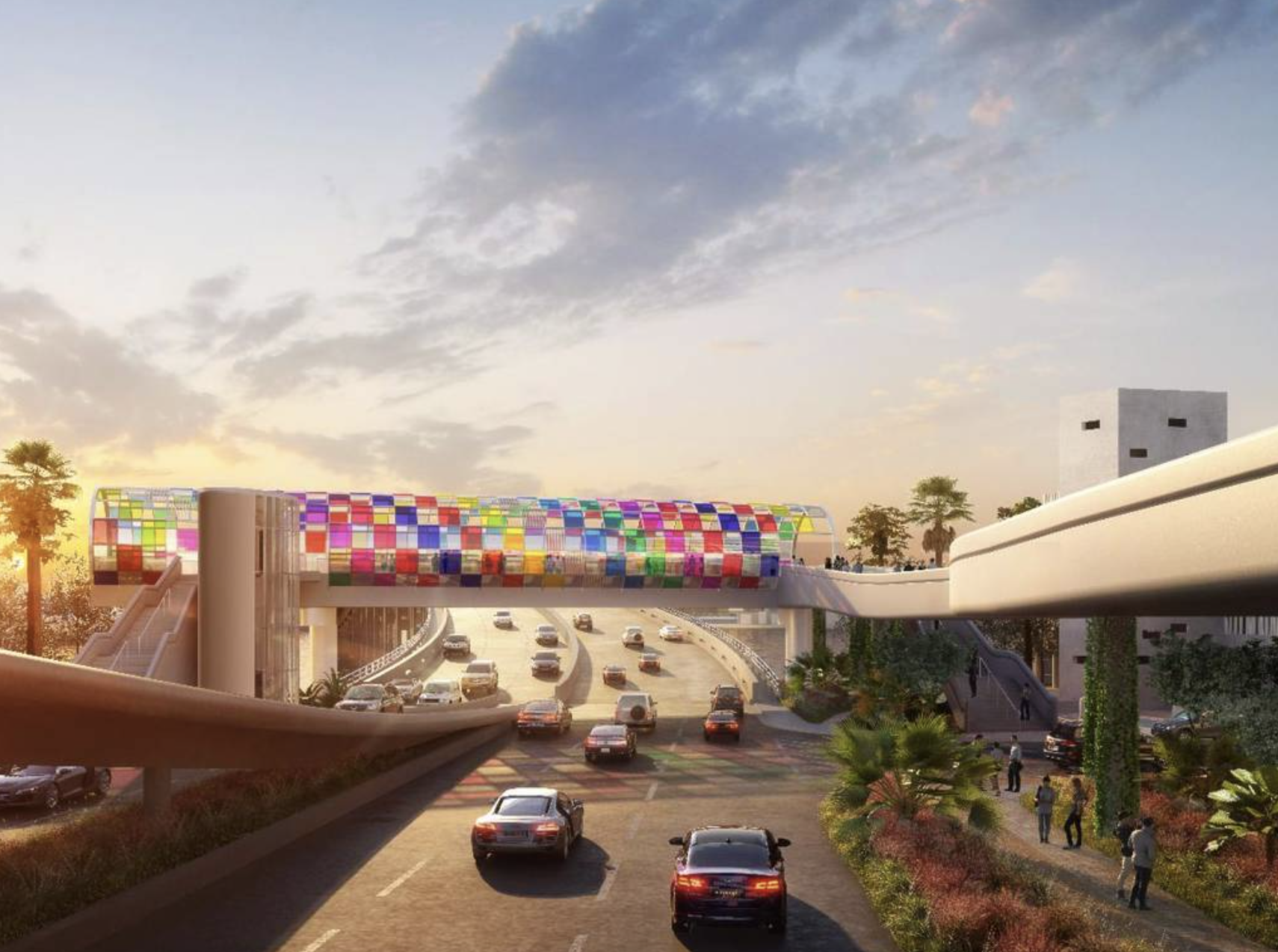 See renderings of the colorful kaleidoscopic new bridge going up at the entrance of South Beach