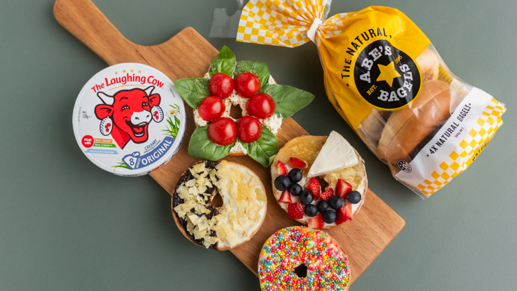 A cheese and bagel spread