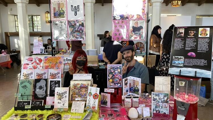 Vendors at Crushes Art Show & Zine Fest Center for the Arts Eagle Rock.