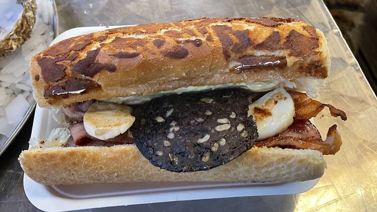 Epping Forest Oyster Shack's Bacon, Scallop and Black Pudding Roll