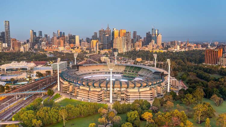 An aerial shot of the Melbourne Cricket Ground.