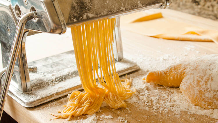 Tagliatelle al Pesto with an Italian Master Chef