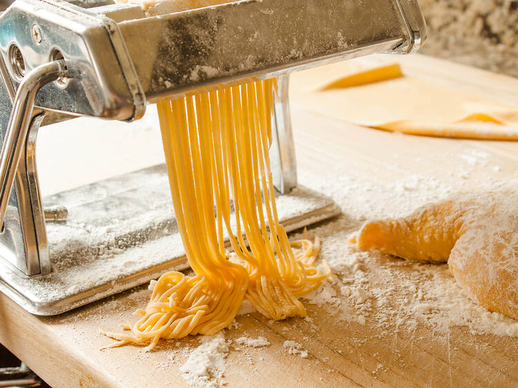 Tagliatelle al Pesto with an Italian Master Chef