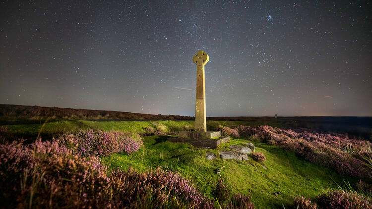 The night sky on the North York Moors, England