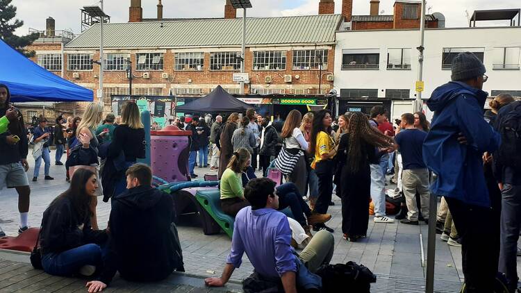 Gillett Square during an NTS Radio event