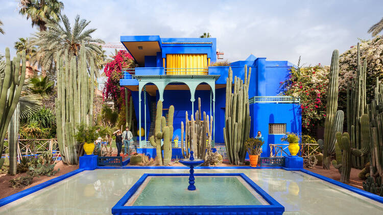 The Majorelle Garden is a botanical garden and artist's landscape garden in Marrakech, Morocco.
