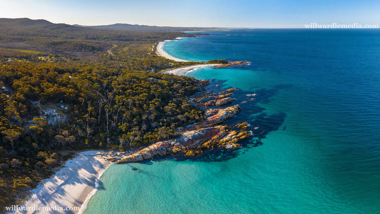 Aerial view of Bay of Fires