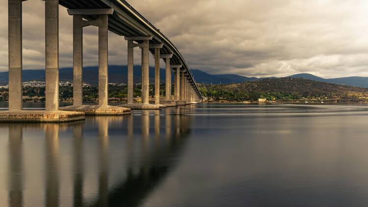 Walk or ride across the Tasman Bridge